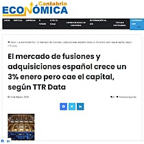 El mercado de fusiones y adquisiciones espaol crece un 3% enero pero cae el capital, segn TTR Data